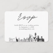 セントオーガスティン結婚式ミニマルスケッチRSVP エンクロージャーカード (正面)