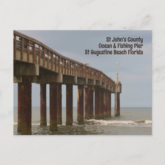 セントオーガスティン・ビーチFL桟橋写真ポストカード ポストカード (正面)