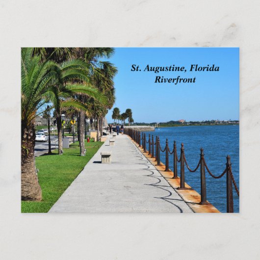 セントオーガスティン、フロリダのリバーフロント ポストカード (正面)