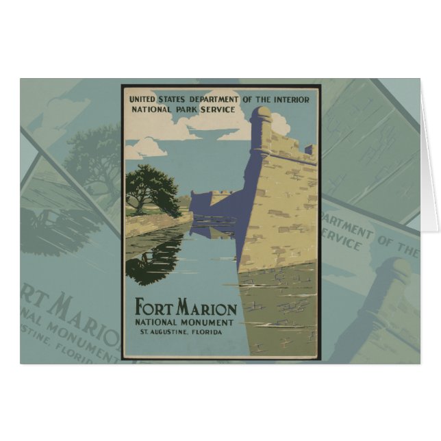 セントオーガスティン・フロリダスペインのフォートのポスター (正面横)