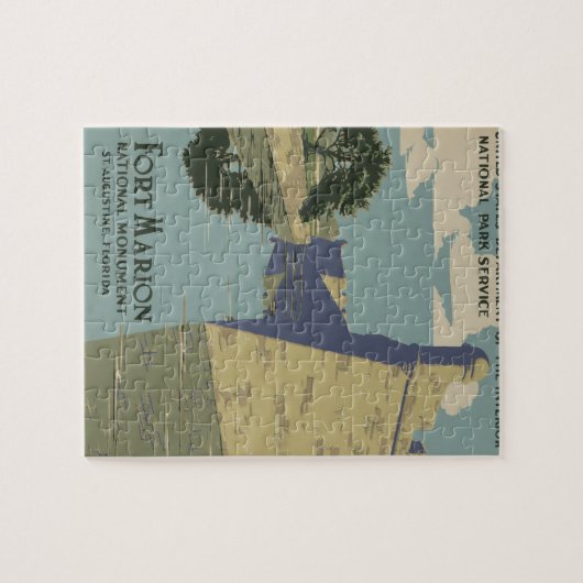 セントオーガスティン・フロリダスペインのフォートのポスター ジグソーパズル (横)