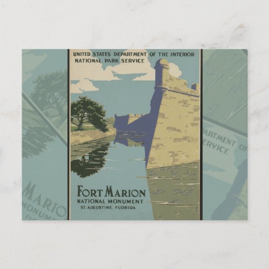 セントオーガスティン・フロリダスペインのフォートのポスター ポストカード (正面)