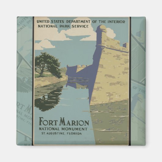 セントオーガスティン・フロリダスペインのフォートのポスター マグネット (正面)