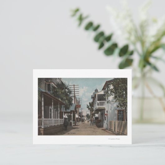 セントオーガスティン、フロリダ州 - セントジョージストリートの景観 ポストカード (スタンド正面)