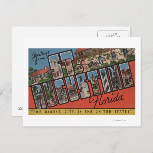 セントオーガスティン,フロリダ – ラージレターシーン2 ポストカード (正面/裏面)