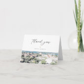 セントオーガスティン フロリダ 水彩画のスカイライン ありがとうカード サンキューカード (正面)