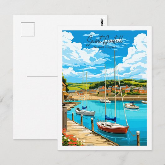 セントオーシュテルコーンウォールイングランドヴィンテージ旅行 ポストカード (正面/裏面)