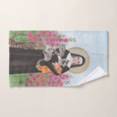 セントガートルードザオリジナルキャットレデ熱狂するィーフォークアート バスタオルセット (ハンドタオル)