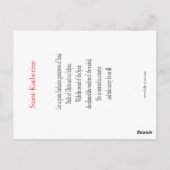 セントキャサリン祈りの言葉カード ポストカード (裏面)