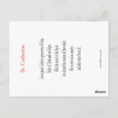 セントキャサリン祈りの言葉カード ポストカード (裏面)