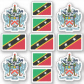 セントクリストファーのシンボル/紋章のコートと国旗 シール (正面)