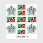 セントクリストファーのシンボル/紋章のコートと国旗 シール (シート)