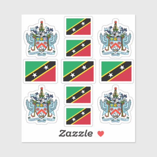 セントクリストファーのシンボル/紋章のコートと国旗 シール (シート)
