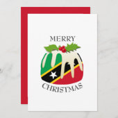 セントクリストファー国旗 |クリスマスプリン |フェスティバル シーズンカード (正面/裏面)
