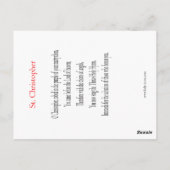 セントクリストファー祈りの言葉カード ポストカード (裏面)