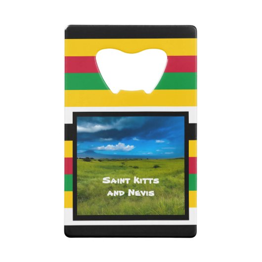 セントクリストファー・キッツの国旗の色 クレジットカード栓抜き (正面)