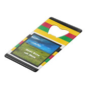 セントクリストファー・キッツの国旗の色 クレジットカード栓抜き (正面アングル)