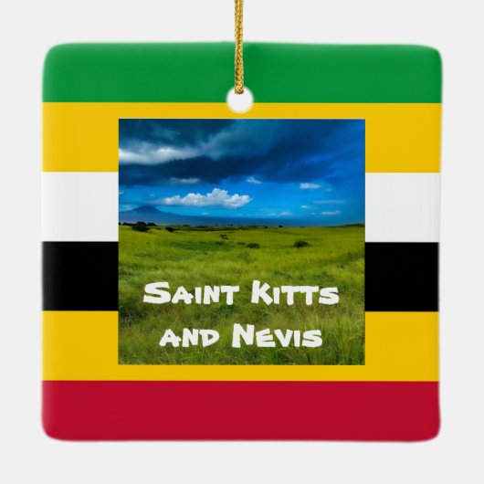 セントクリストファー・キッツの国旗の色 セラミックオーナメント (裏面)