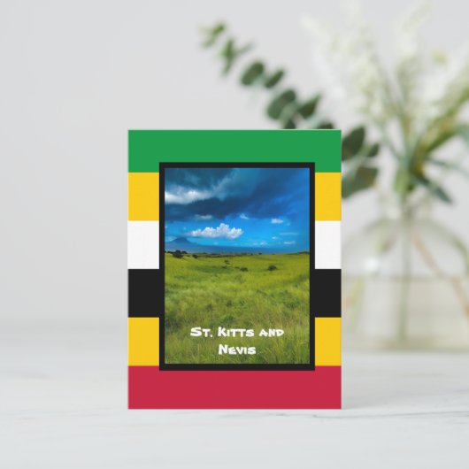 セントクリストファー・キッツの国旗の色 ポストカード (スタンド正面)