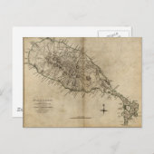 セントクリストファー(セントクリストファー)の地カリブの図 ポストカード (正面/裏面)