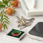 セントクリストファー・ネイビスのメタリックエンブレム キーホルダー (側面)