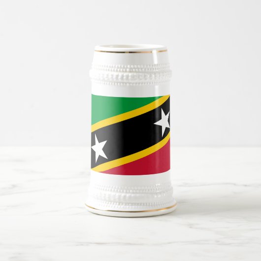 セントクリストファー・ネイビスの旗 ビールジョッキ (中央)