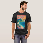 セントクリストファー・ネイビスの風景イラスト レトロ Tシャツ (正面フル)