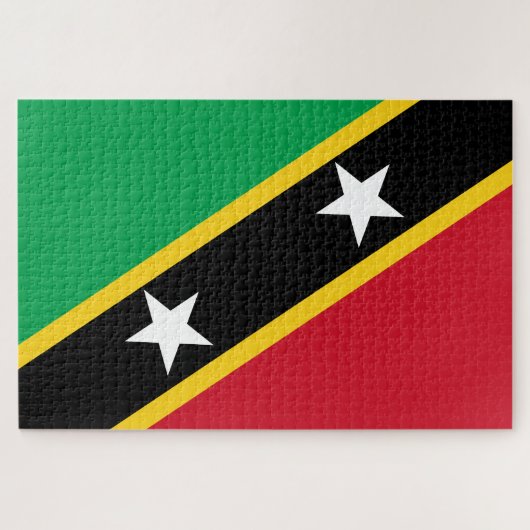 セントクリストファー・ネイビスカリブの国旗 ジグソーパズル (横)