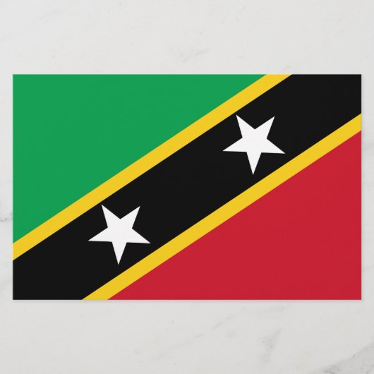 セントクリストファー・ネイビスカリブの国旗 便箋 (正面)