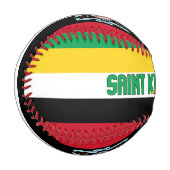 セントクリストファー・ネイビス国旗とコート・オブ・アームズ 野球ボール (正面左)