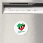 セントクリストファー・ネイビス国旗のハート マグネット (インサイチュ (食洗機))