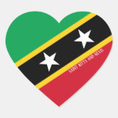 セントクリストファー・ネイビス国旗の壮麗な愛国心 ハートシール (正面)