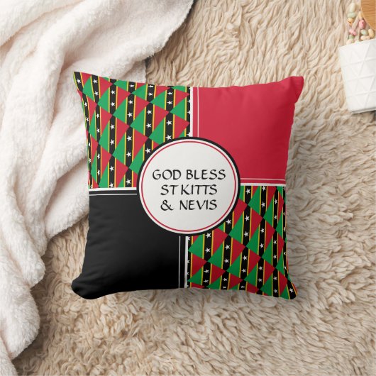 セントクリストファー&ネイビス国旗の愛国的な神の祝福 クッション (ブランケット)