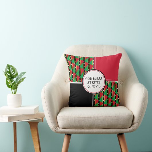 セントクリストファー&ネイビス国旗の愛国的な神の祝福 クッション (椅子)