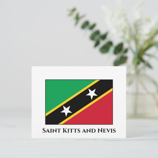 セントクリストファー・ネイビス国旗 ポストカード (スタンド正面)