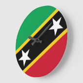 セントクリストファー・ネイビス国旗 ラージ壁時計 (傾斜)