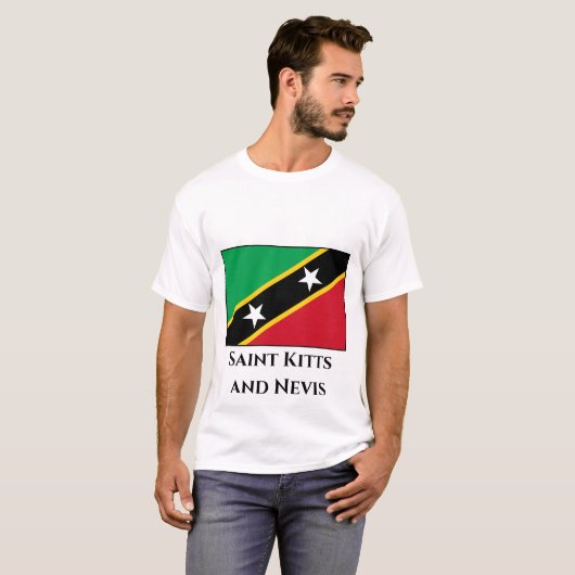 セントクリストファー・ネイビス国旗 Tシャツ (正面フル)