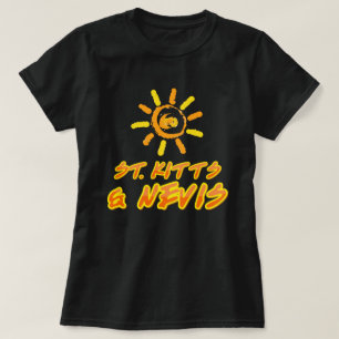 セントクリストファー・ネイビス明るい黄色とオレンジ Tシャツ