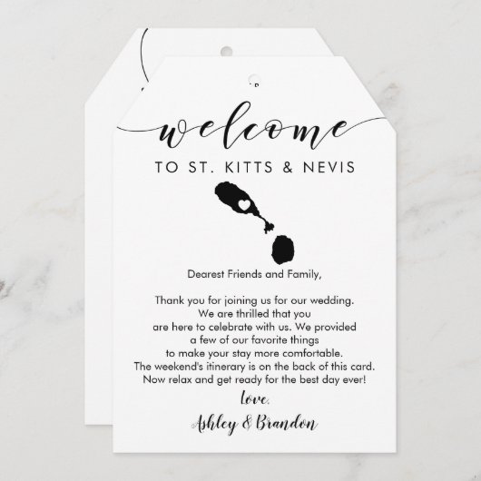 セントクリストファー・ネイビス結婚のウェルカムラベルの日程 (正面/裏面)