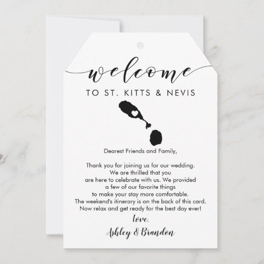 セントクリストファー・ネイビス結婚のウェルカムラベルの日程 (正面)