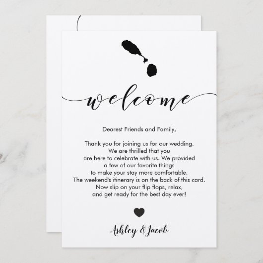 セントクリストファー・ネイビス結婚のウェルカムレターの日程 プログラム (正面/裏面)