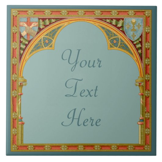 セントクレアの三葉型アーチ(SAU 27)セラミックタイル3 タイル (正面)