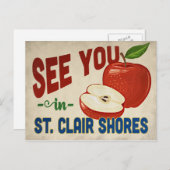 セントクレアショアーズミシガンアップル – ヴィンテージ旅行 ポストカード (正面/裏面)