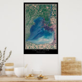 セントクレアミシガン湖 – オンタリオ衛星地図 ポスター (キッチン)