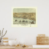 セントクレアミシガン1868アンティークパノラママップ ポスター (キッチン)