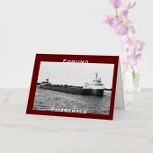 セントクレア川(B&W)のエドモンド・フィッツジェラルド 箔グリーティングカード (蘭)