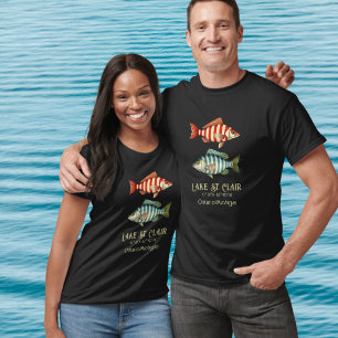 セントクレア湖 オンタリオ州 ミシガン州 航海 魚 Tシャツ