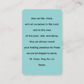 セントクレア祈りの言葉カード 名刺 (裏面)