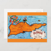 セントクロワイスの地図ポストカード ポストカード (正面/裏面)