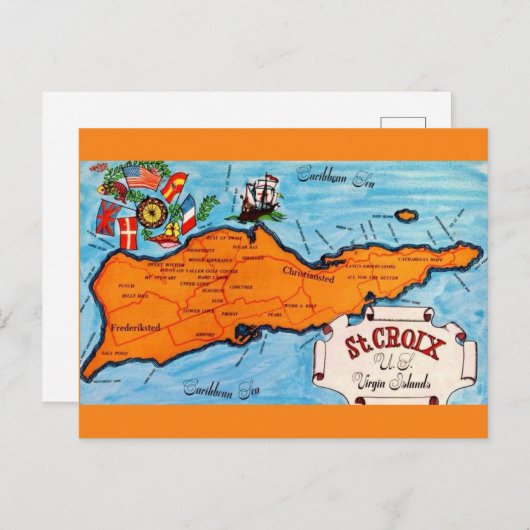 セントクロワイスの地図ポストカード ポストカード (正面/裏面)
